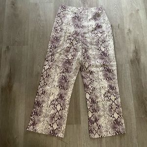 monday swimwear hamptons snake print high waist tailored fit crop linen pants